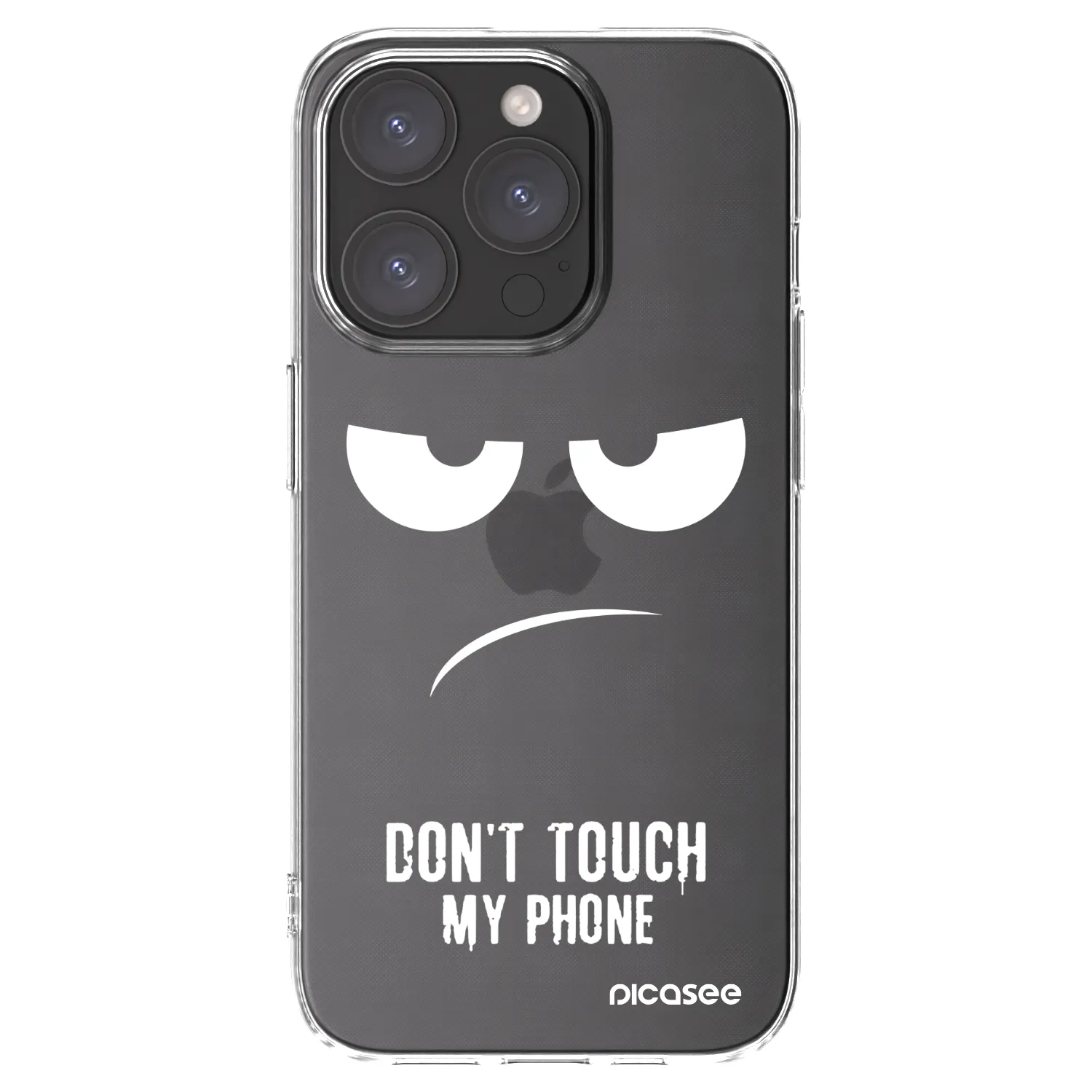 Picasee Apple iPhone 15 Pro Hülle - Transparentes Silikon - Don't Touch My Phone