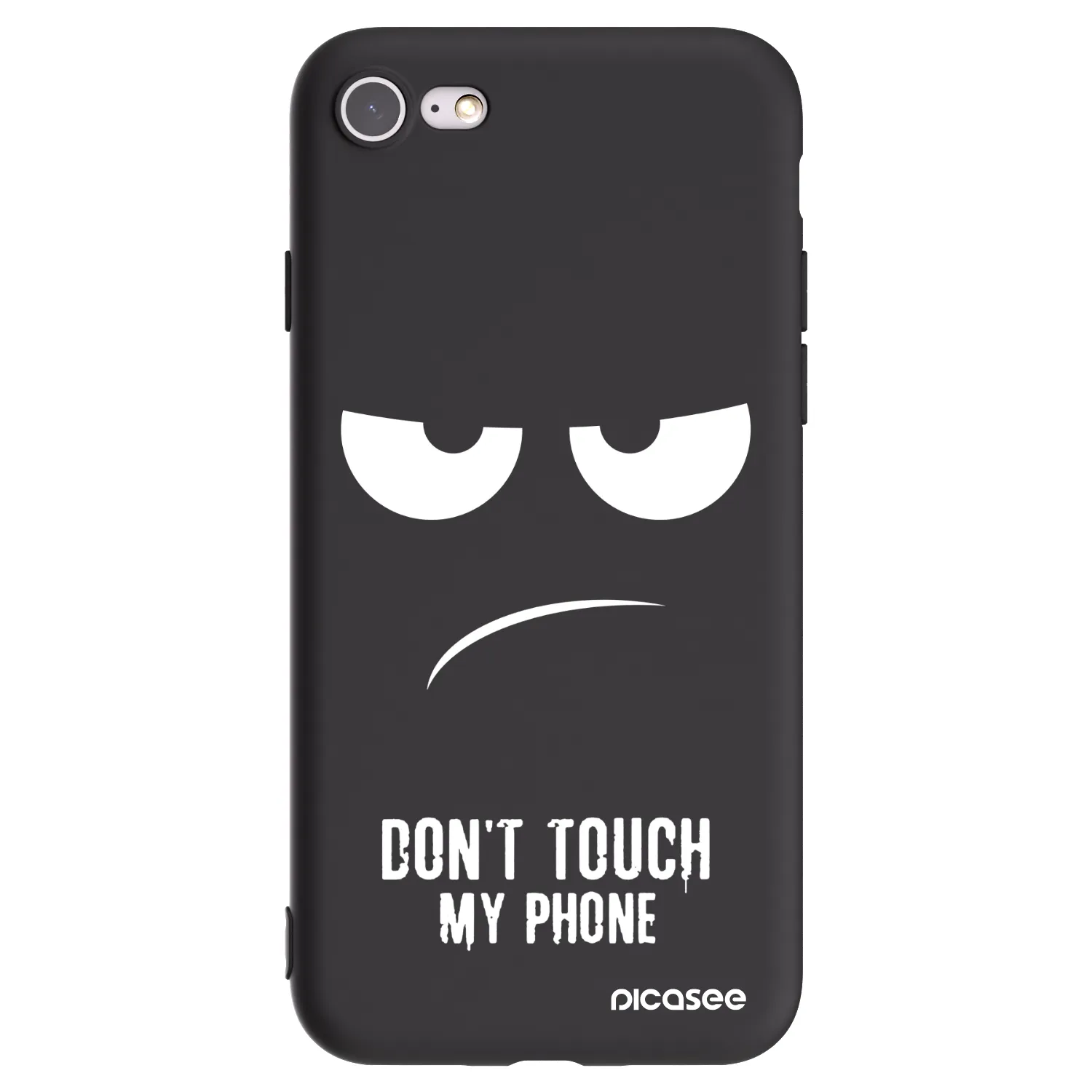 Picasee Apple iPhone 7 Hülle - Schwarzes Silikon - Don't Touch My Phone