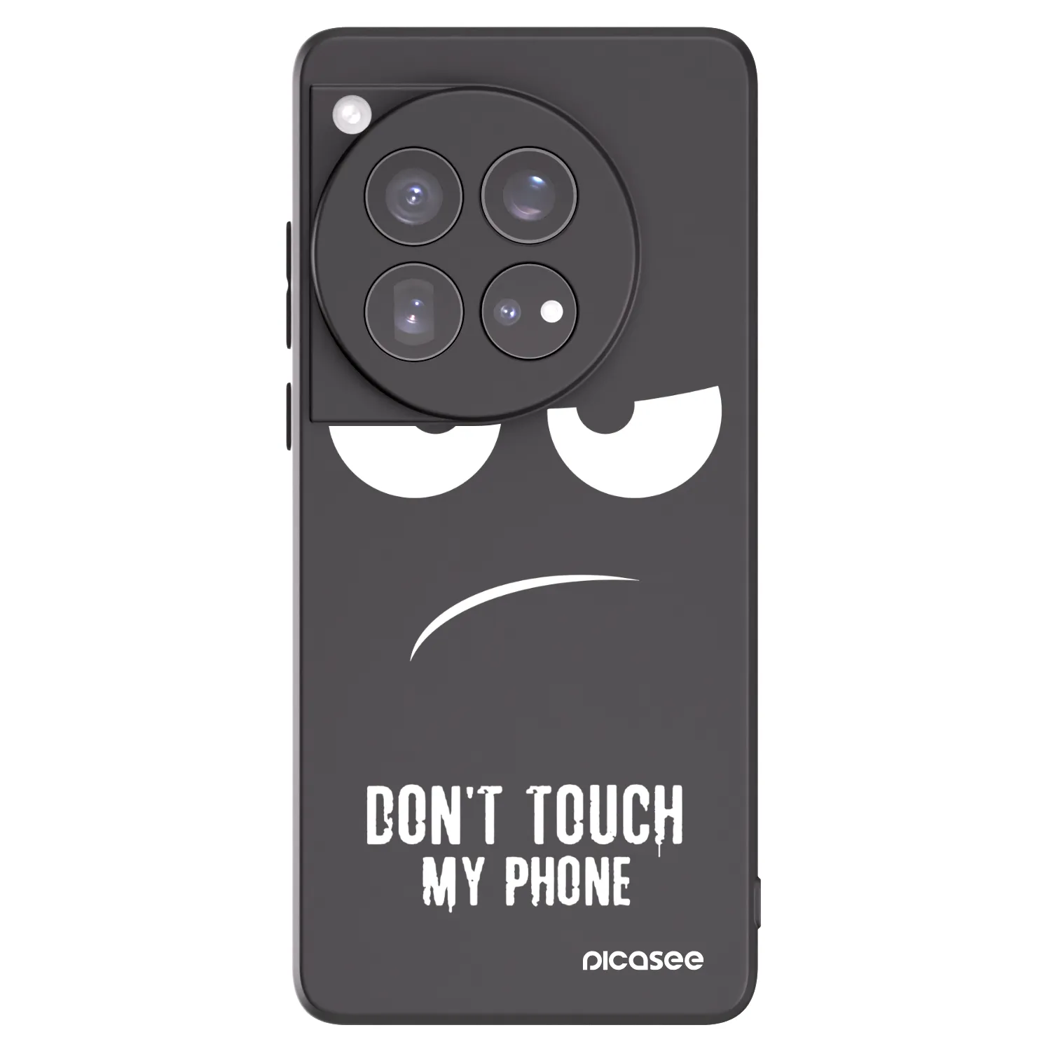 Picasee OnePlus 12 5G Hülle - Schwarzes Silikon - Don't Touch My Phone