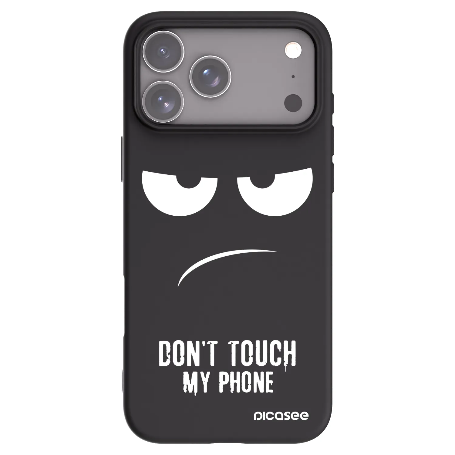 Picasee Apple iPhone 17 Pro Max Hülle - Schwarzes Silikon - Don't Touch My Phone