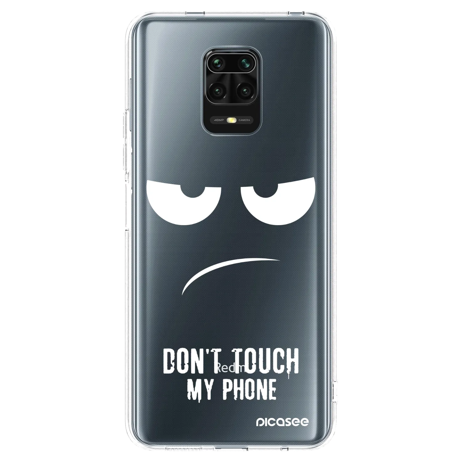 Picasee Xiaomi Redmi Note 9S Hülle - Transparentes Silikon - Don't Touch My Phone