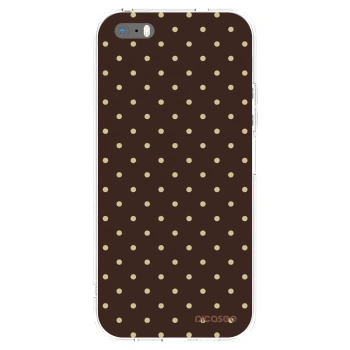 Apple iPhone 5/5S/SE Hülle - Transparentes Silikon - Vanilla Dots & Chocolate