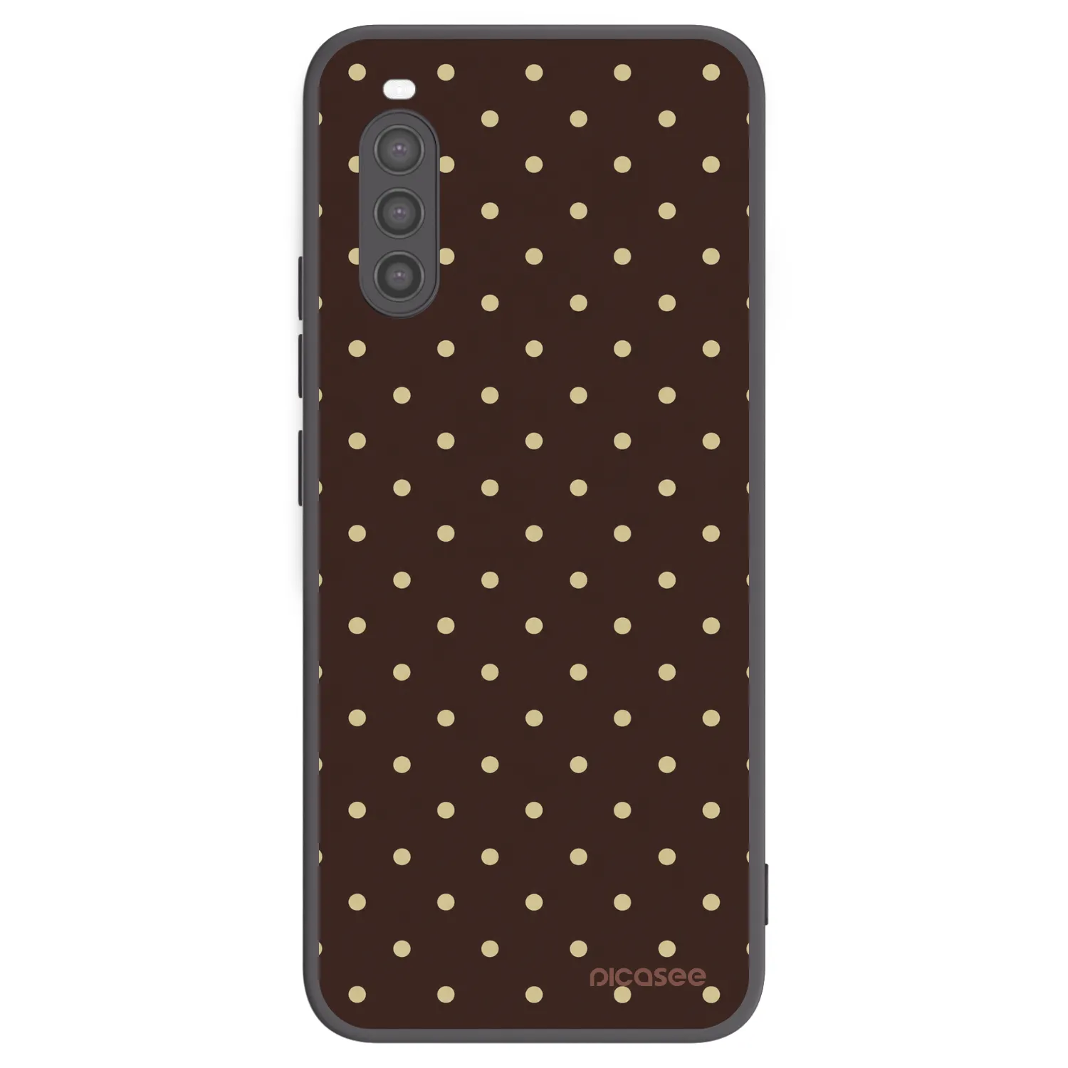 Picasee Sony Xperia 10 II Hülle - Schwarzes Silikon - Vanilla Dots & Chocolate
