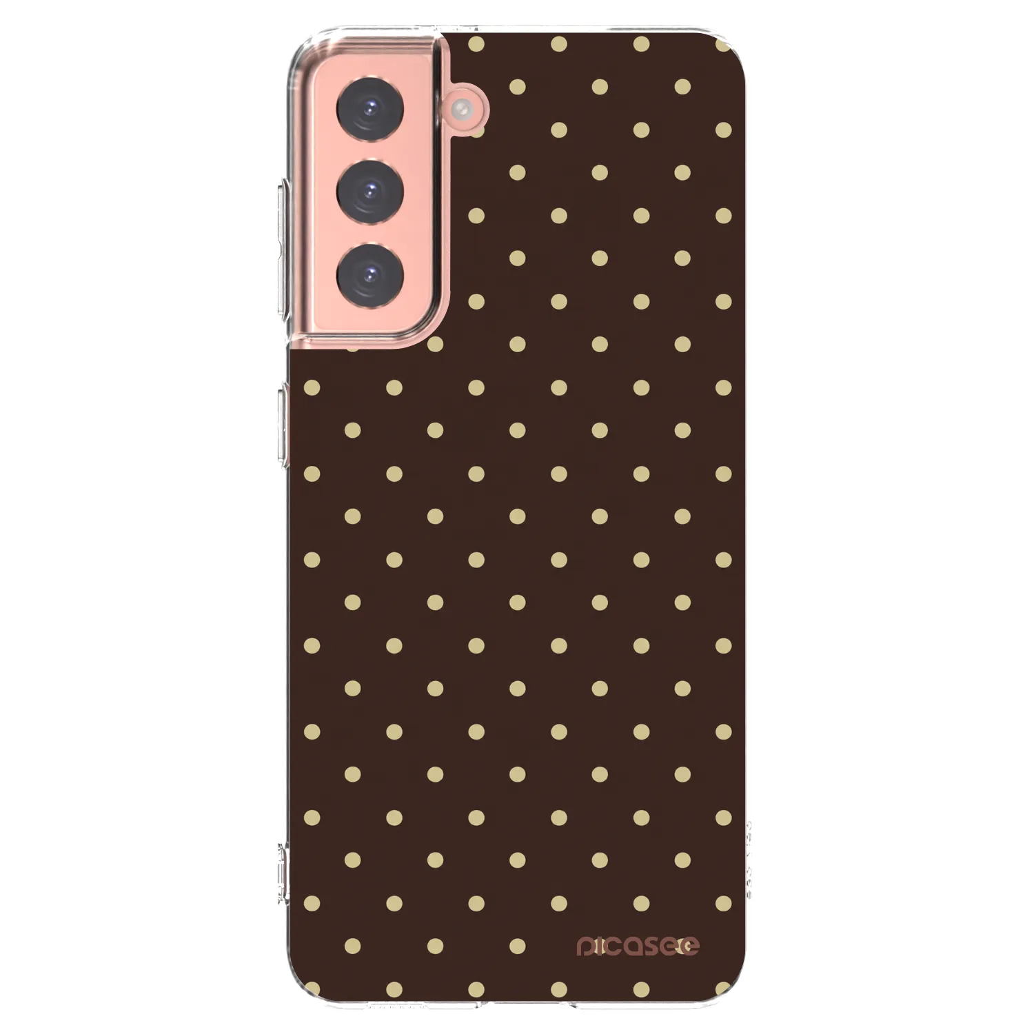 Picasee Samsung Galaxy S21 5G G991B Hülle - Transparentes Silikon - Vanilla Dots & Chocolate