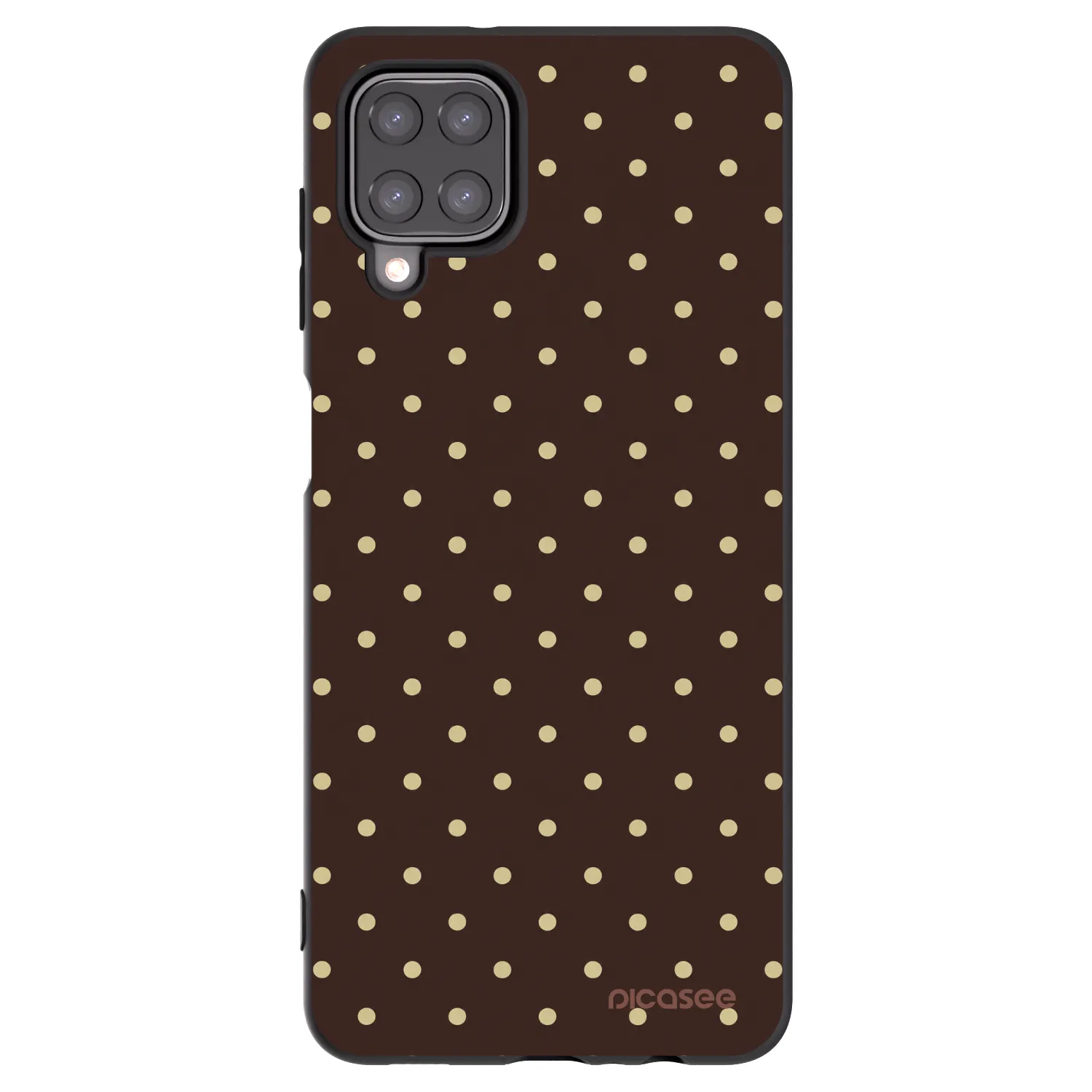 Picasee Samsung Galaxy A12 A125F Hülle - Schwarzes Silikon - Vanilla Dots & Chocolate