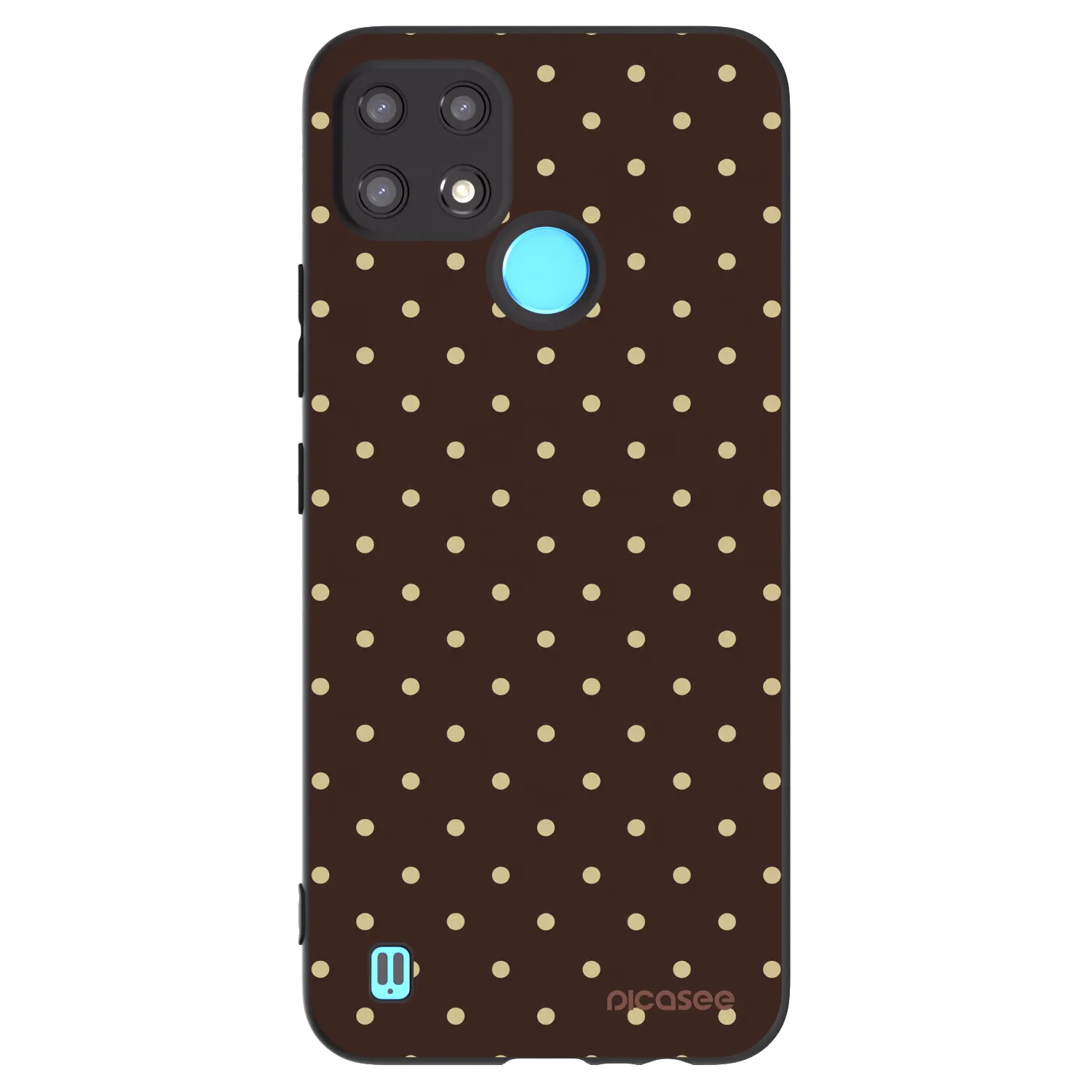 Picasee Realme C21 Hülle - Schwarzes Silikon - Vanilla Dots & Chocolate