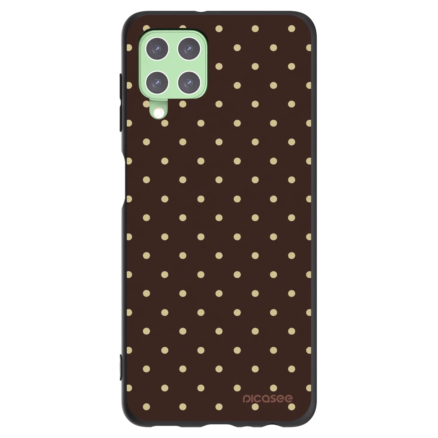 Picasee Samsung Galaxy A22 A225F 4G Hülle - Schwarzes Silikon - Vanilla Dots & Chocolate