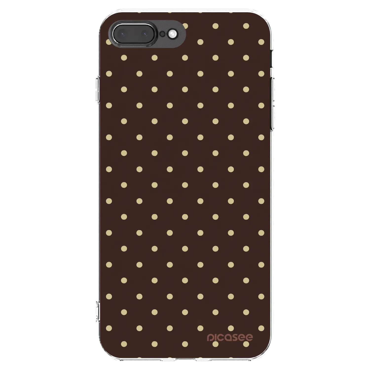 Picasee Apple iPhone 8 Plus Hülle - Transparentes Silikon - Vanilla Dots & Chocolate