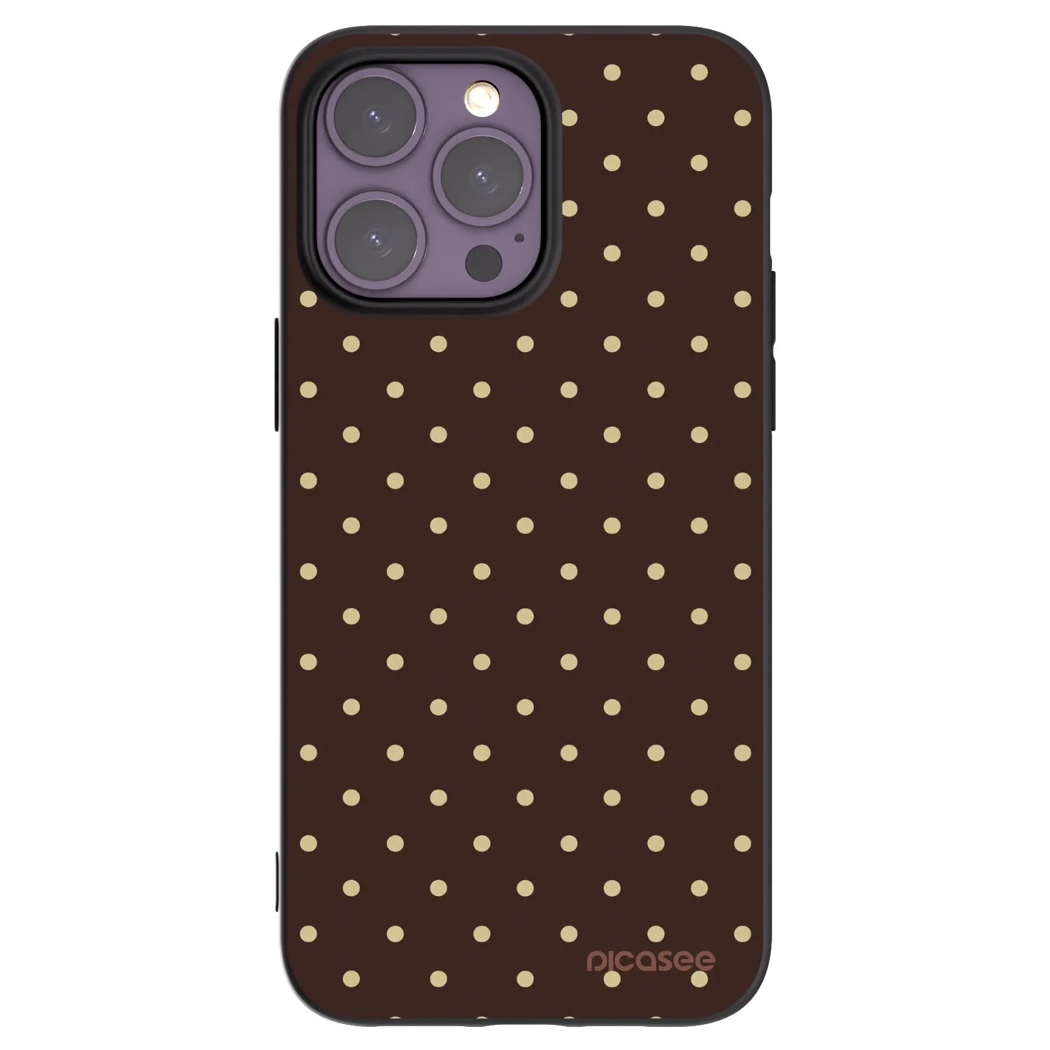 Picasee Apple iPhone 14 Pro Max Hülle - Schwarzes Silikon - Vanilla Dots & Chocolate
