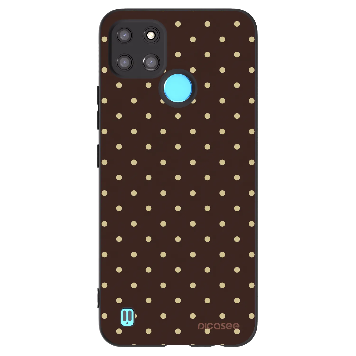 Picasee Realme C21Y Hülle - Schwarzes Silikon - Vanilla Dots & Chocolate