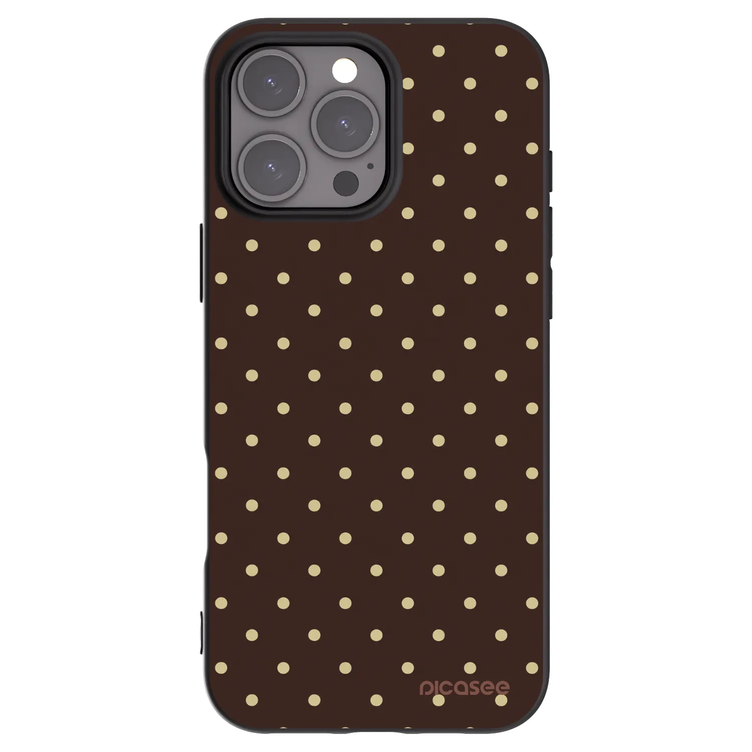 Picasee Apple iPhone 16 Pro Max Hülle - Schwarzes Silikon - Vanilla Dots & Chocolate