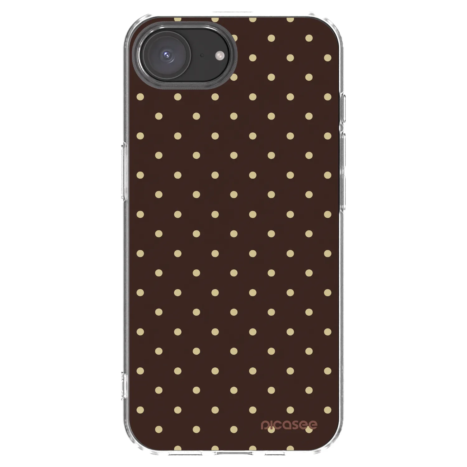 Picasee Apple iPhone 16e Hülle - Transparentes Silikon - Vanilla Dots & Chocolate
