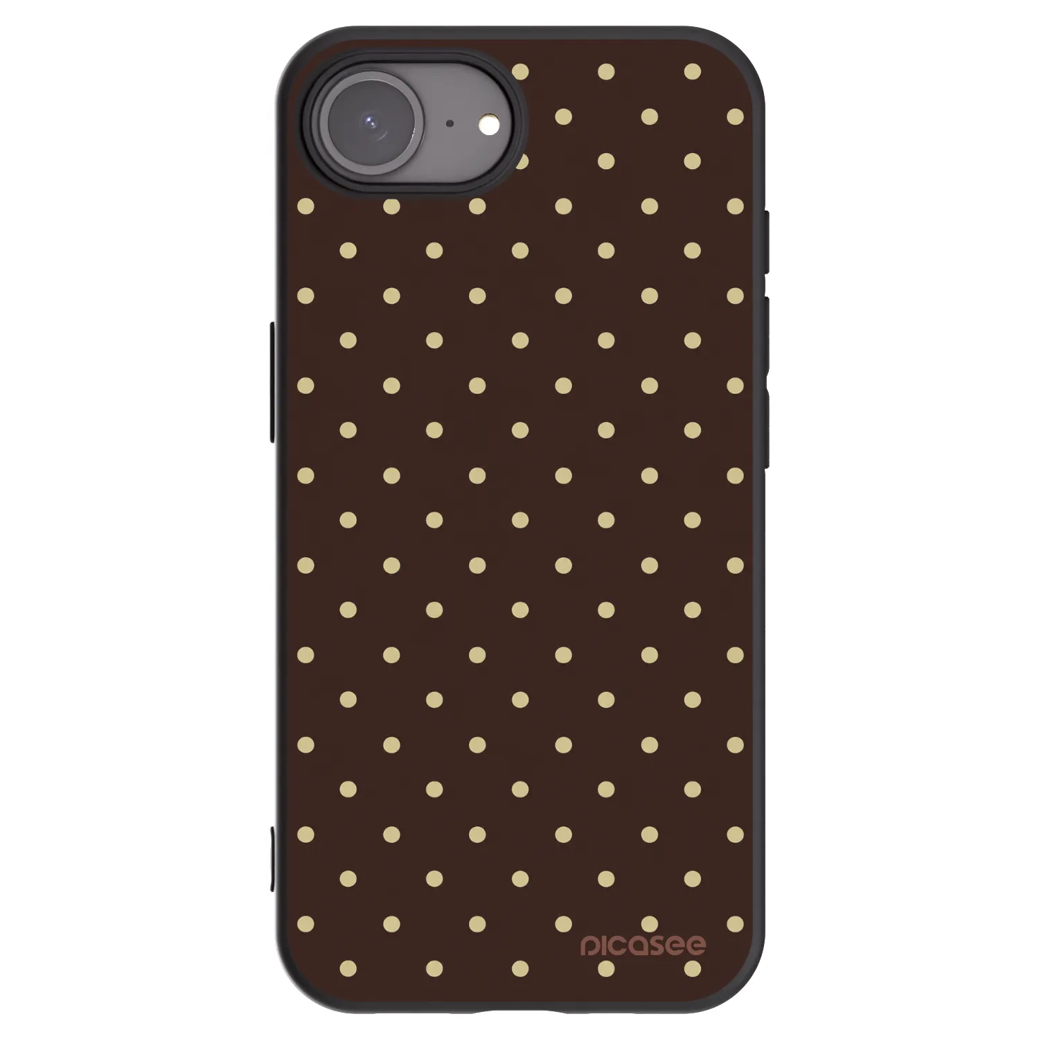 Picasee Apple iPhone 16e Hülle - Schwarzes Silikon - Vanilla Dots & Chocolate