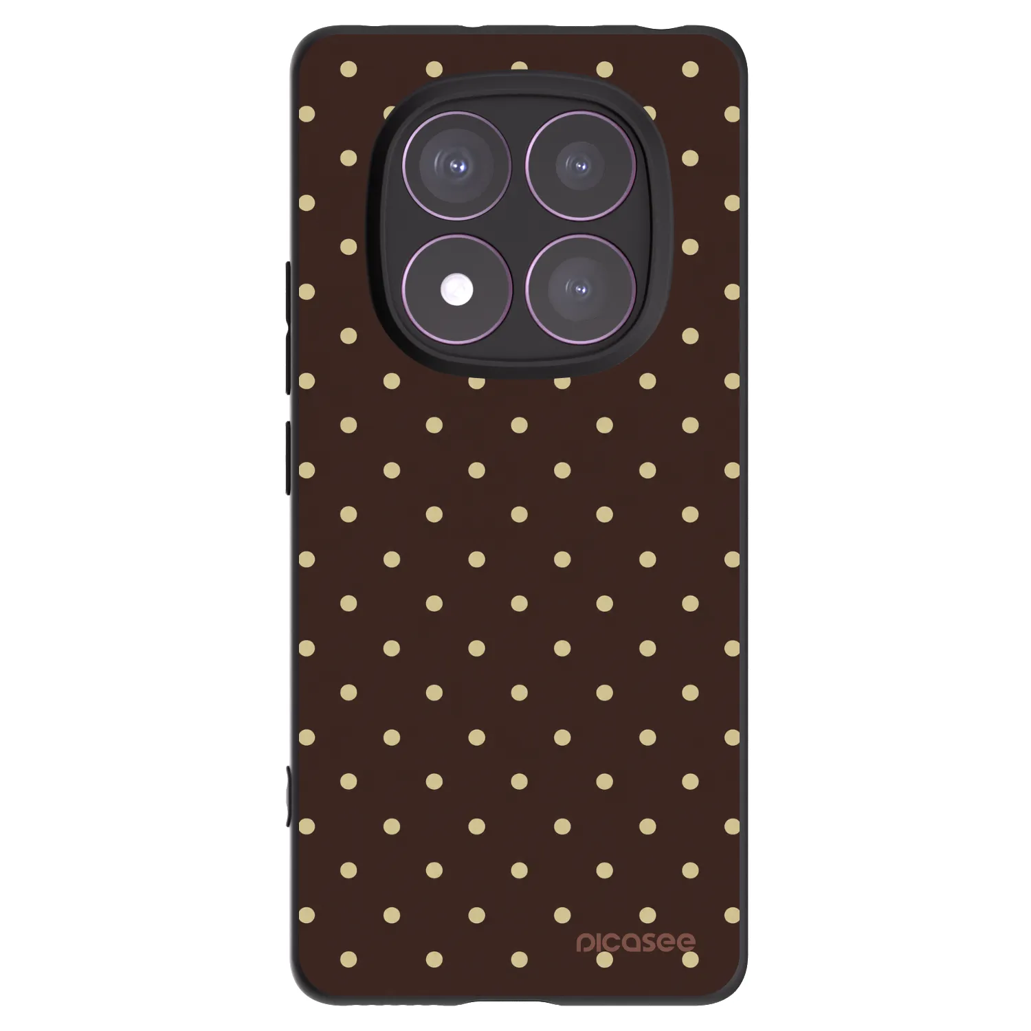 Picasee Xiaomi Redmi Note 14 Pro 4G Hülle - Schwarzes Silikon - Vanilla Dots & Chocolate