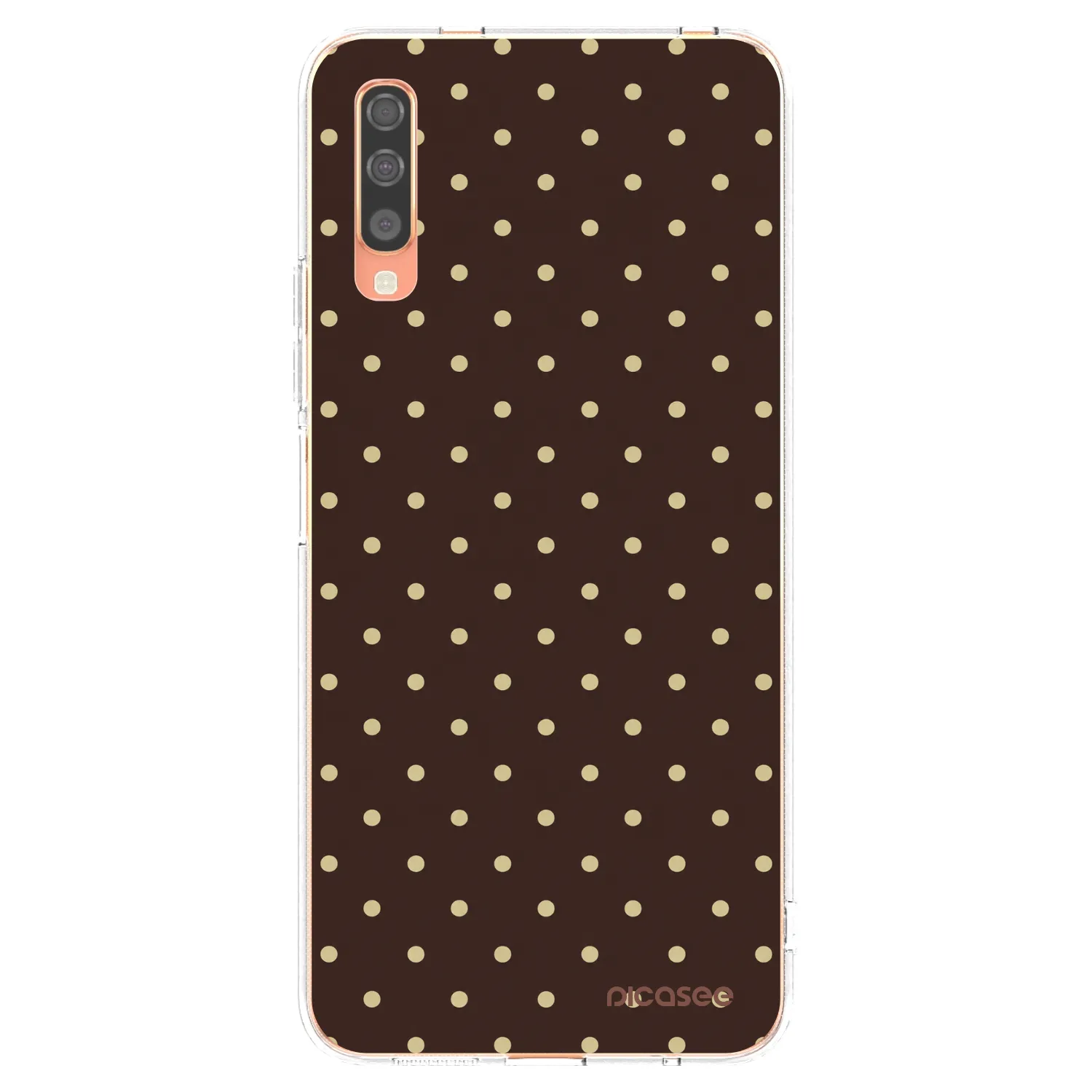 Picasee Samsung Galaxy A70 A705F Hülle - Transparentes Silikon - Vanilla Dots & Chocolate