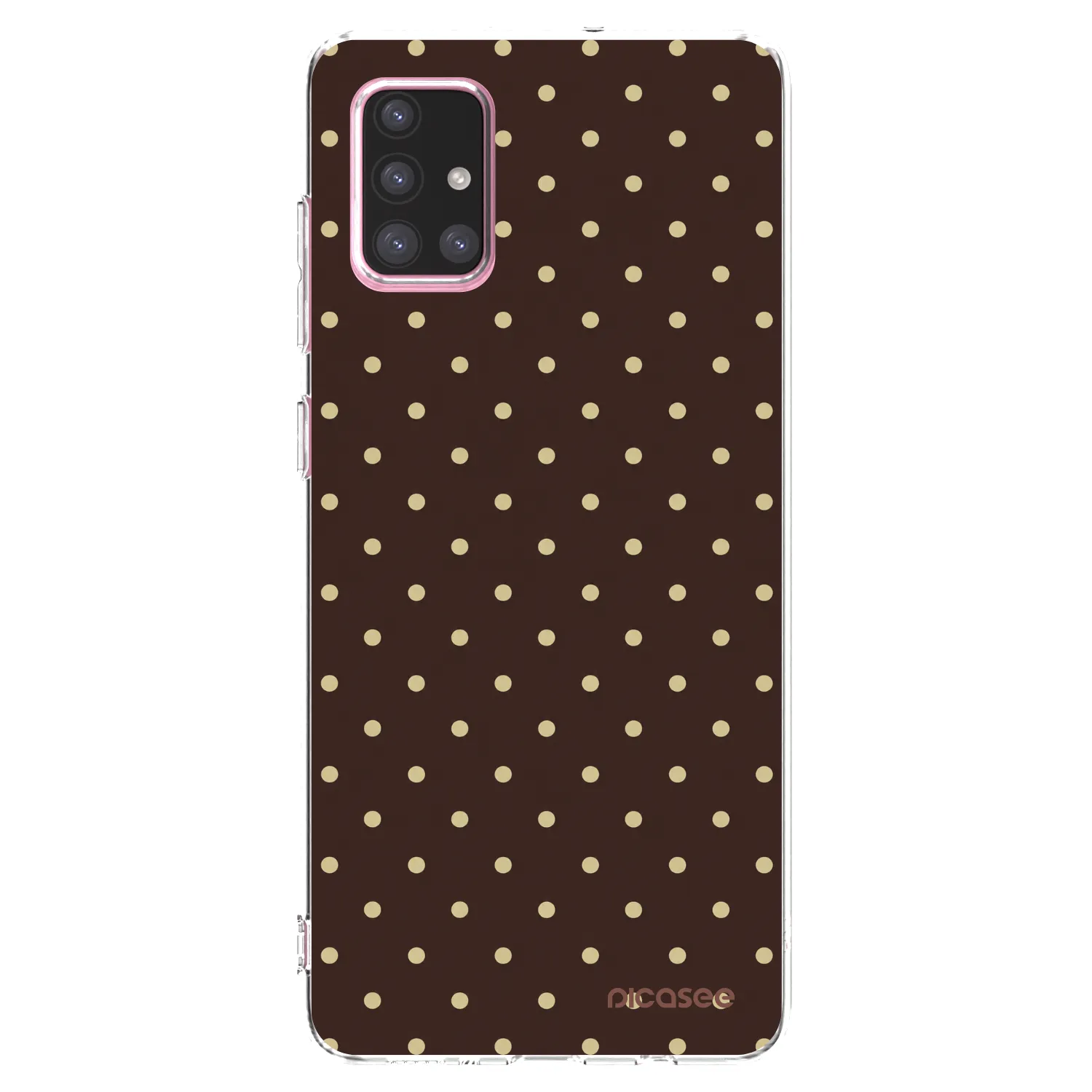 Picasee Samsung Galaxy A71 A715F Hülle - Transparentes Silikon - Vanilla Dots & Chocolate