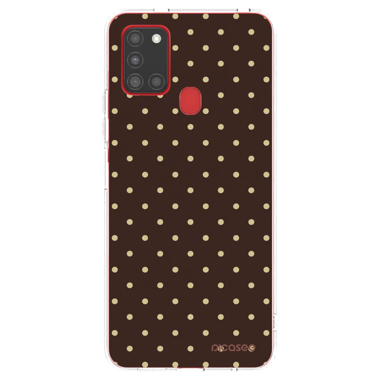 Picasee Samsung Galaxy A21s Hülle - Transparentes Silikon - Vanilla Dots & Chocolate