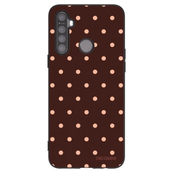 Picasee Realme 6i Hülle - Schwarzes Silikon - Peach Dots & Chocolate