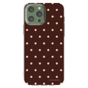 Picasee Apple iPhone 13 Pro Max Hülle - Transparentes Silikon - Peach Dots & Chocolate