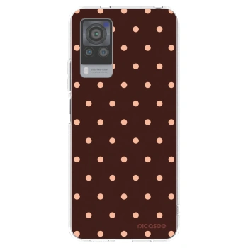 Picasee Vivo X60 Pro 5G Hülle - Transparentes Silikon - Peach Dots & Chocolate