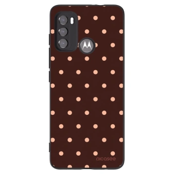 Picasee Motorola Moto G60 Hülle - Schwarzes Silikon - Peach Dots & Chocolate