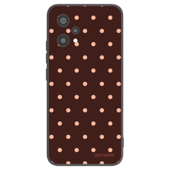 Picasee Realme 9 Pro 5G Hülle - Schwarzes Silikon - Peach Dots & Chocolate