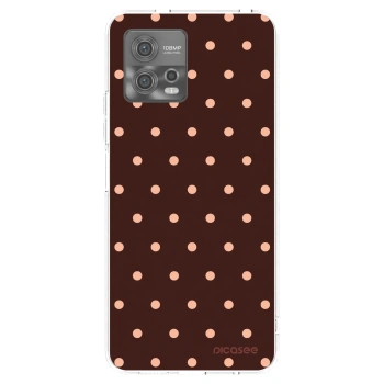 Picasee Motorola Moto G72 Hülle - Transparentes Silikon - Peach Dots & Chocolate