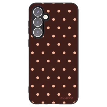 Picasee Samsung Galaxy S23 FE S711B Hülle - Schwarzes Silikon - Peach Dots & Chocolate