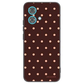 Picasee Motorola Edge 40 Neo Hülle - Schwarzes Silikon - Peach Dots & Chocolate