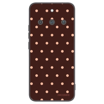 Picasee Realme 11 Pro+ Hülle - Schwarzes Silikon - Peach Dots & Chocolate