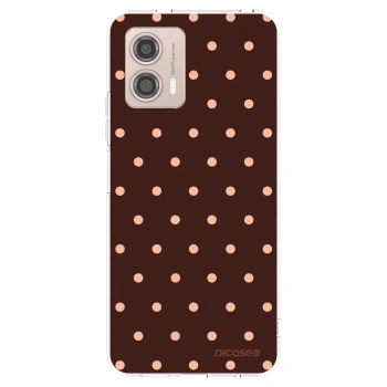 Picasee Motorola Moto G53 5G Hülle - Transparentes Silikon - Peach Dots & Chocolate