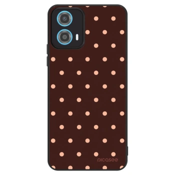Hülle für Motorola Moto G34 5G - Peach Dots & Chocolate