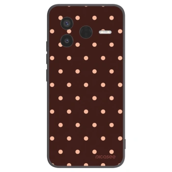 Picasee Xiaomi Poco F7 Pro 5G Hülle - Schwarzes Silikon - Peach Dots & Chocolate