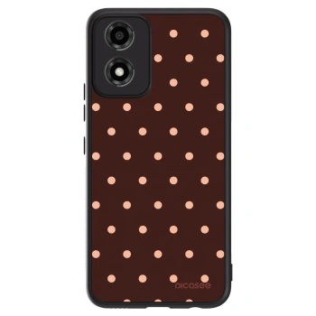 Hülle für Motorola Moto E14 - Peach Dots & Chocolate