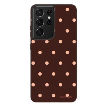 Hülle für Samsung Galaxy S21 Ultra 5G G998B - Peach Dots & Chocolate