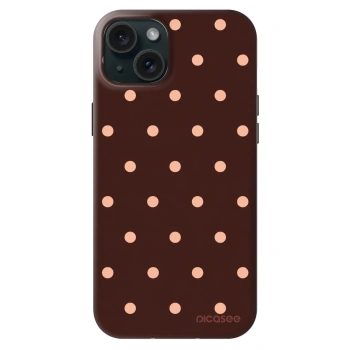 Hülle für Apple iPhone 15 Plus - Peach Dots & Chocolate