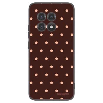 Picasee OnePlus 13R 5G Hülle - Schwarzes Silikon - Peach Dots & Chocolate