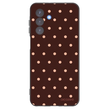Picasee Samsung Galaxy A17 5G Hülle - Schwarzes Silikon - Peach Dots & Chocolate
