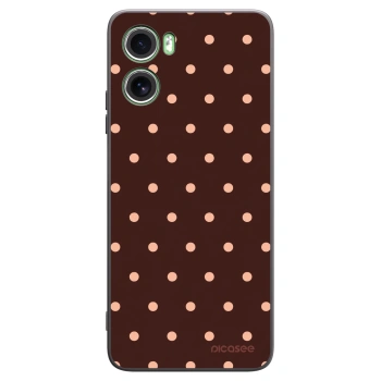 Picasee Motorola Moto G06 Hülle - Schwarzes Silikon - Peach Dots & Chocolate