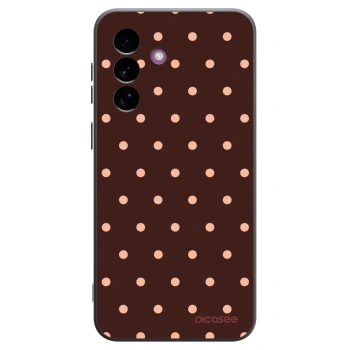 Picasee Samsung Galaxy A37 Hülle - Schwarzes Silikon - Peach Dots & Chocolate