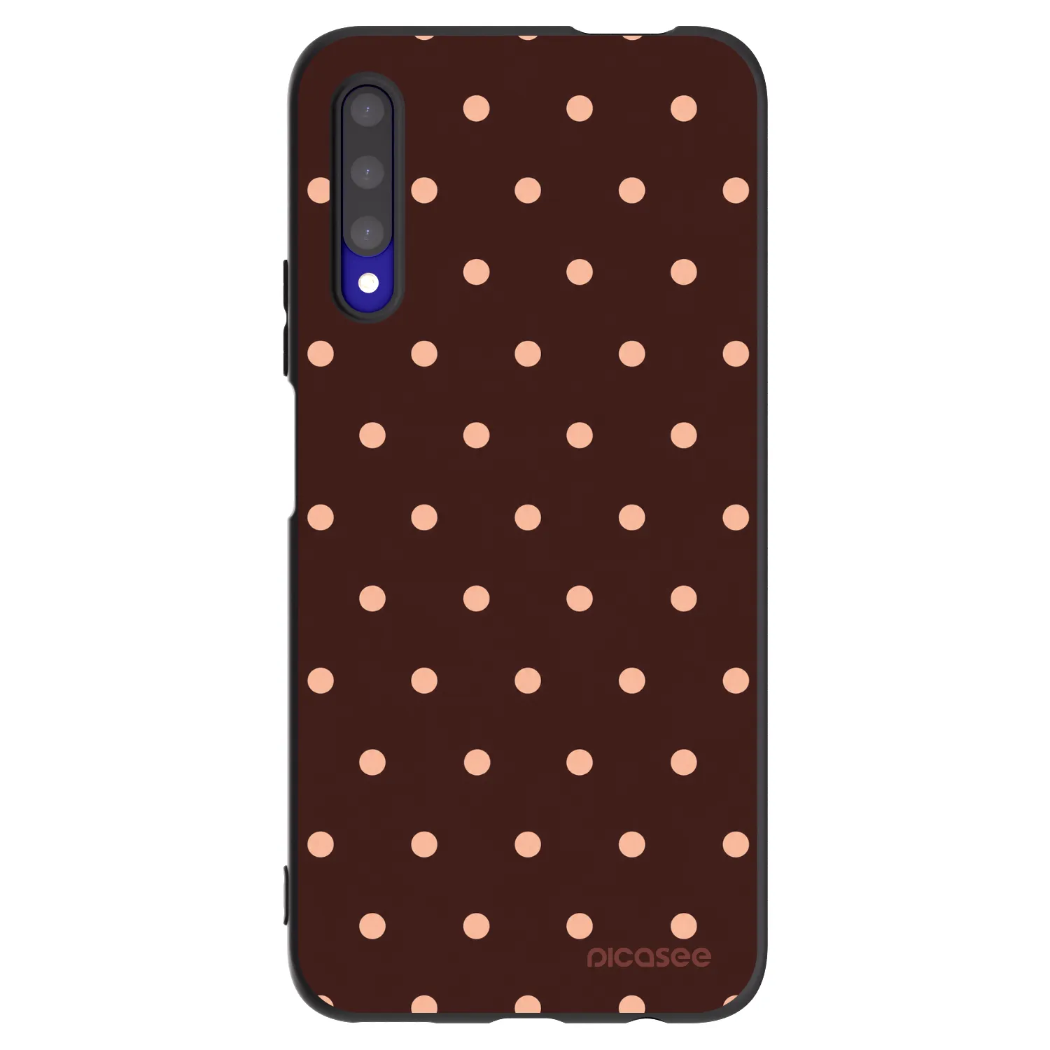 Picasee Honor 9X Pro Hülle - Schwarzes Silikon - Peach Dots & Chocolate