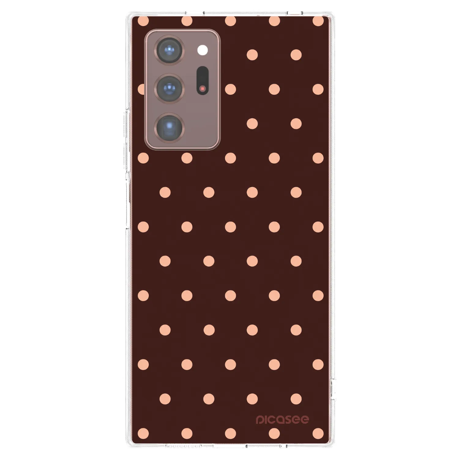 Picasee Samsung Galaxy Note 20 Ultra Hülle - Transparentes Silikon - Peach Dots & Chocolate