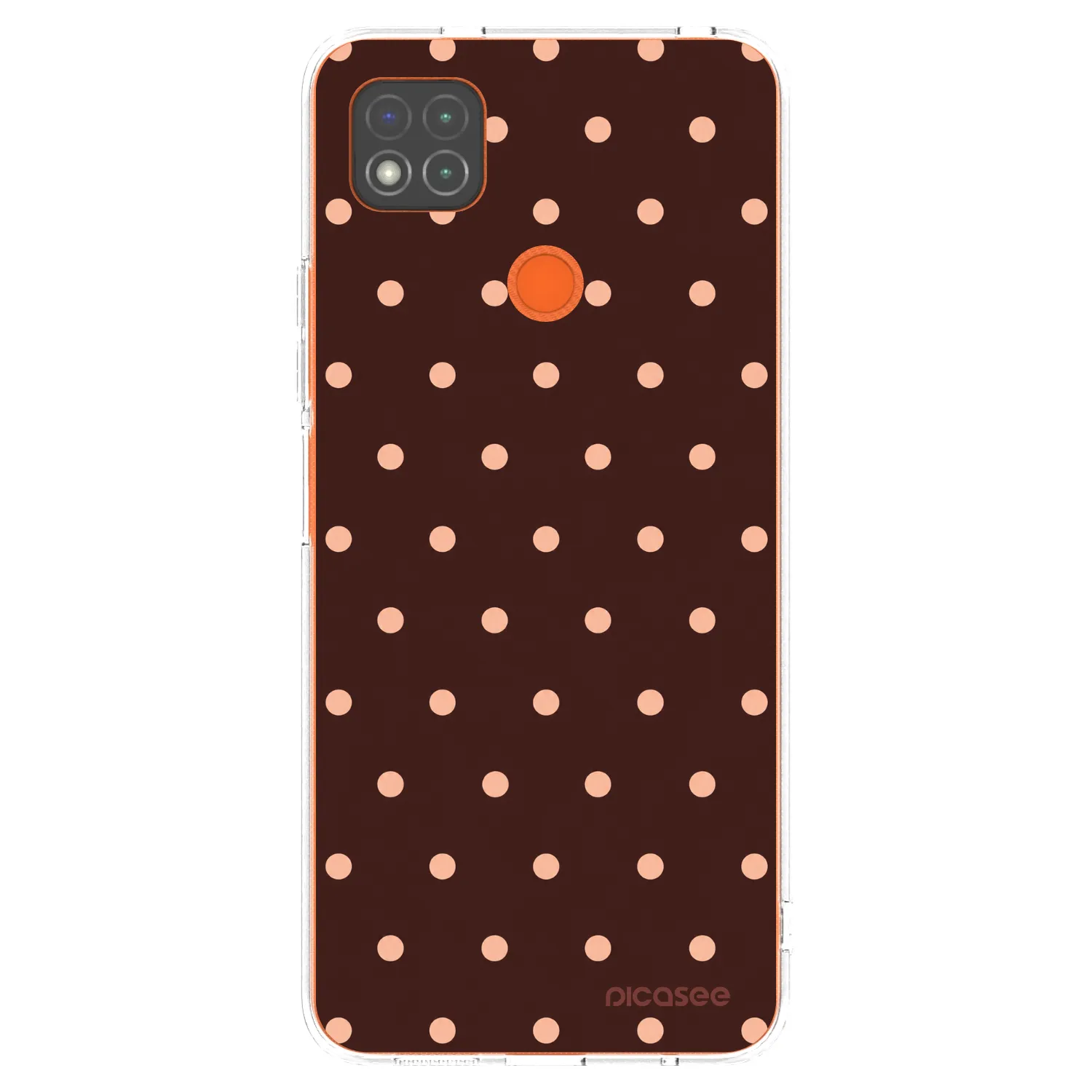 Picasee Xiaomi Redmi 9C Hülle - Transparentes Silikon - Peach Dots & Chocolate