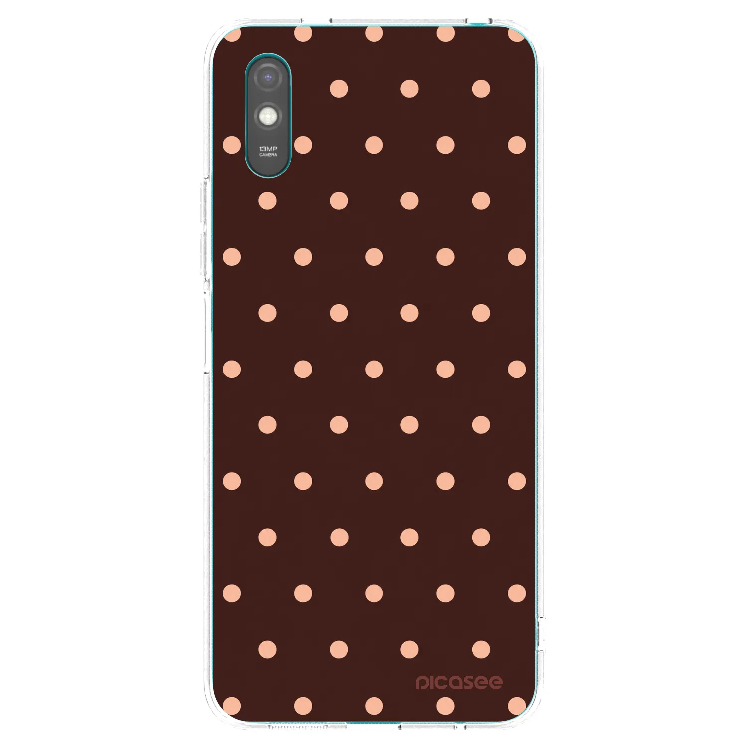 Picasee Xiaomi Redmi 9A Hülle - Transparentes Silikon - Peach Dots & Chocolate