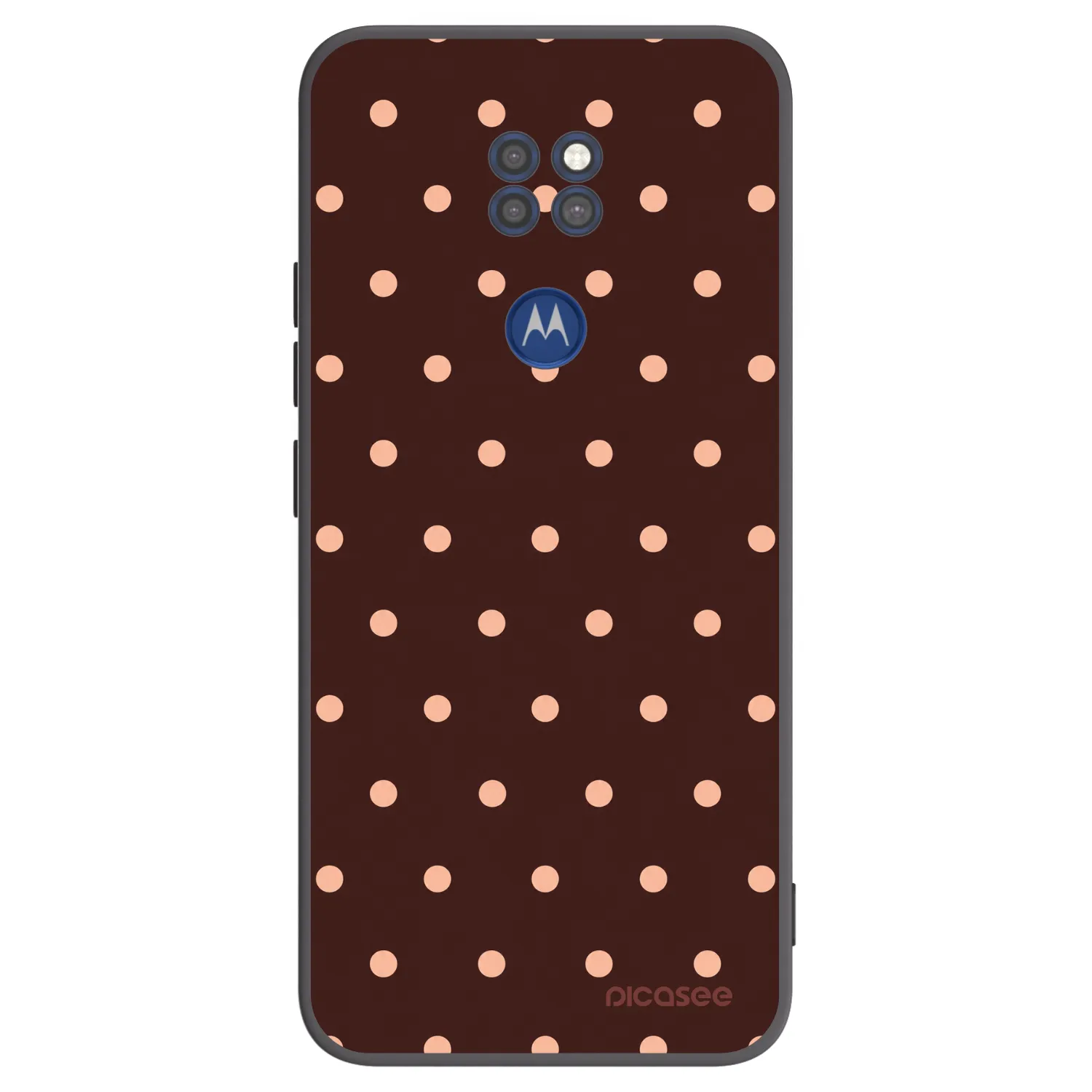 Picasee Motorola Moto G9 Play Hülle - Schwarzes Silikon - Peach Dots & Chocolate