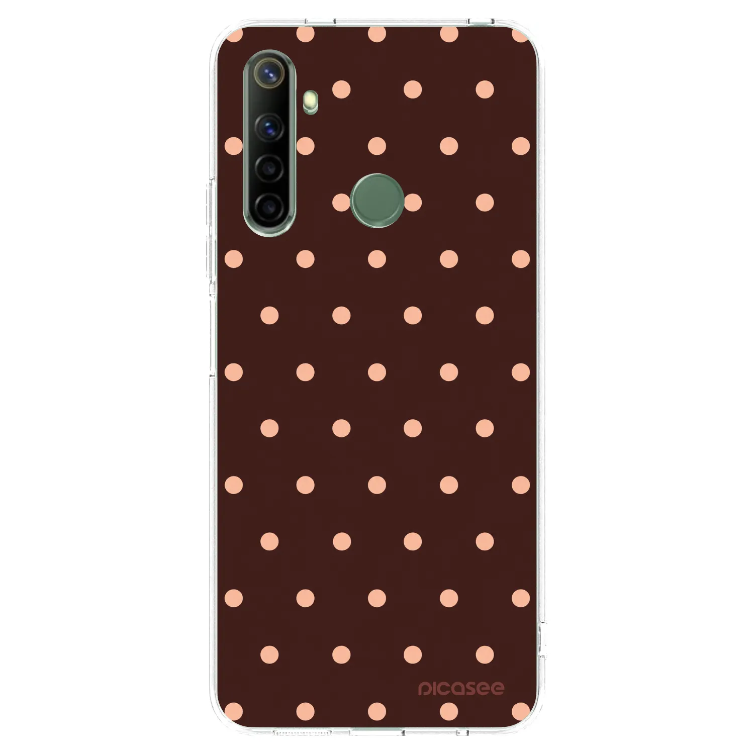 Picasee Realme 6i Hülle - Transparentes Silikon - Peach Dots & Chocolate