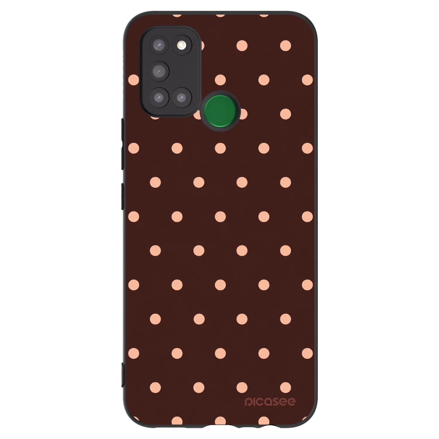 Picasee Realme 7i Hülle - Schwarzes Silikon - Peach Dots & Chocolate