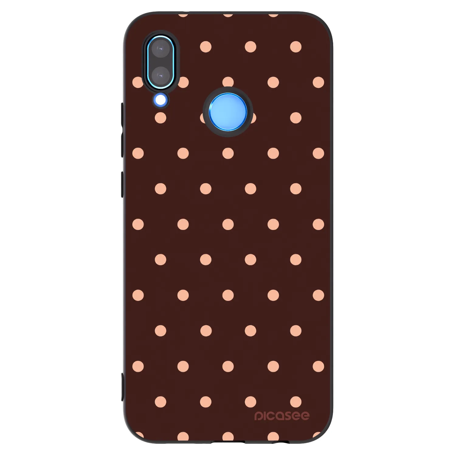Picasee Huawei P20 Lite Hülle - Schwarzes Silikon - Peach Dots & Chocolate