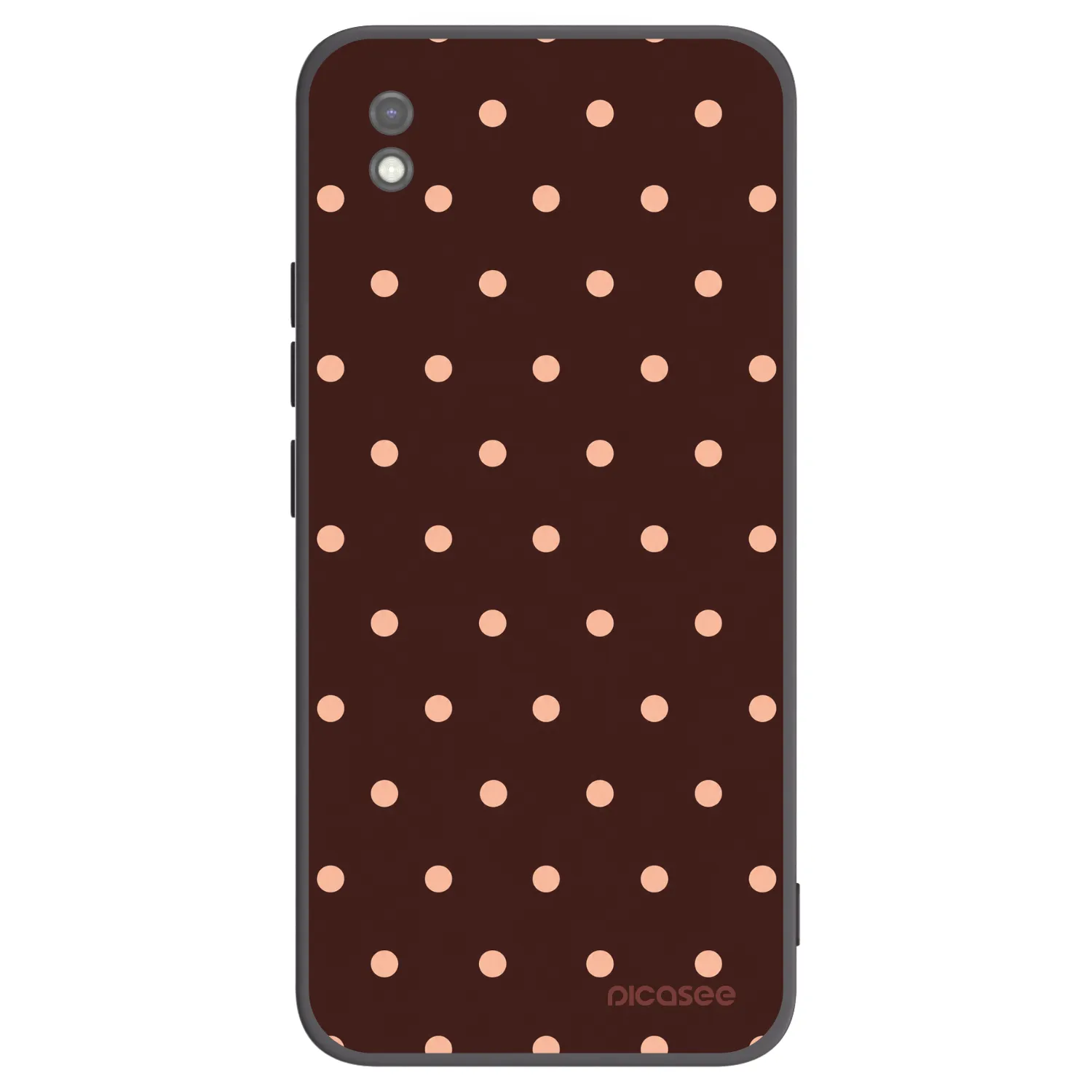 Picasee Xiaomi Redmi 9AT Hülle - Schwarzes Silikon - Peach Dots & Chocolate