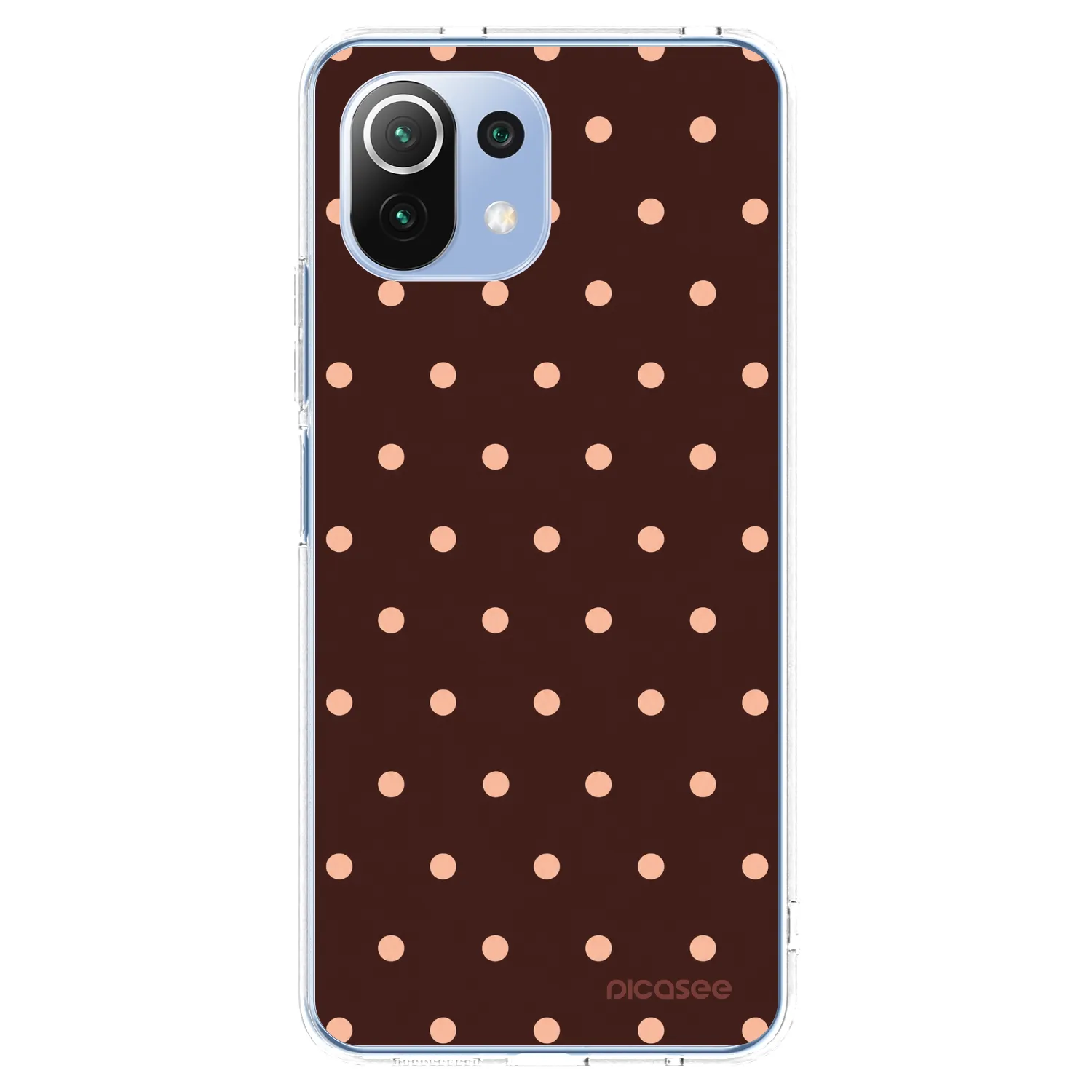 Picasee Xiaomi Mi 11 Lite Hülle - Transparentes Silikon - Peach Dots & Chocolate